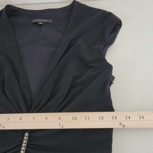 Laundry by Shelli Segal Womens Size 4 Black Gown Long Dress Formal Bling Sparkle - Picture 11 of 13